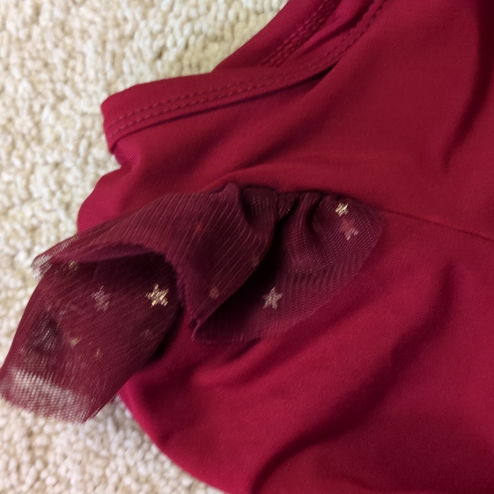 Girls Red Sparkey Christmas Dress - Picture 2 of 4